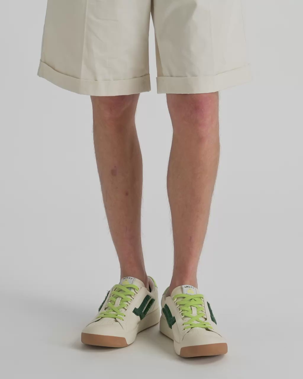 Bally Global - Tennis Collection Sneaker in White and Green Leather - Multicolor